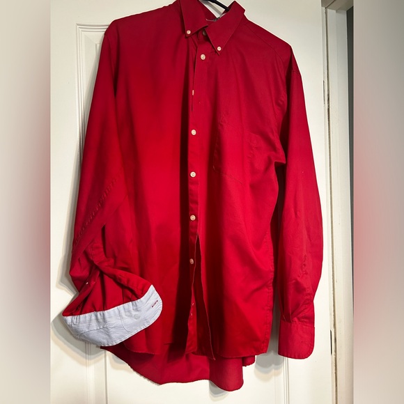 Men red Chaps button down shirt - Picture 3 of 5
